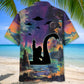 Forest Creature Nessie Night Adventure Hawaiian Shirt Pattern View For Relaxed Warm Weather Outfits