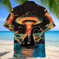 Forest Creature Nessie Ufo Adventure Hawaiian Shirt Pattern Detail For Vacation Travel And Daily Wear