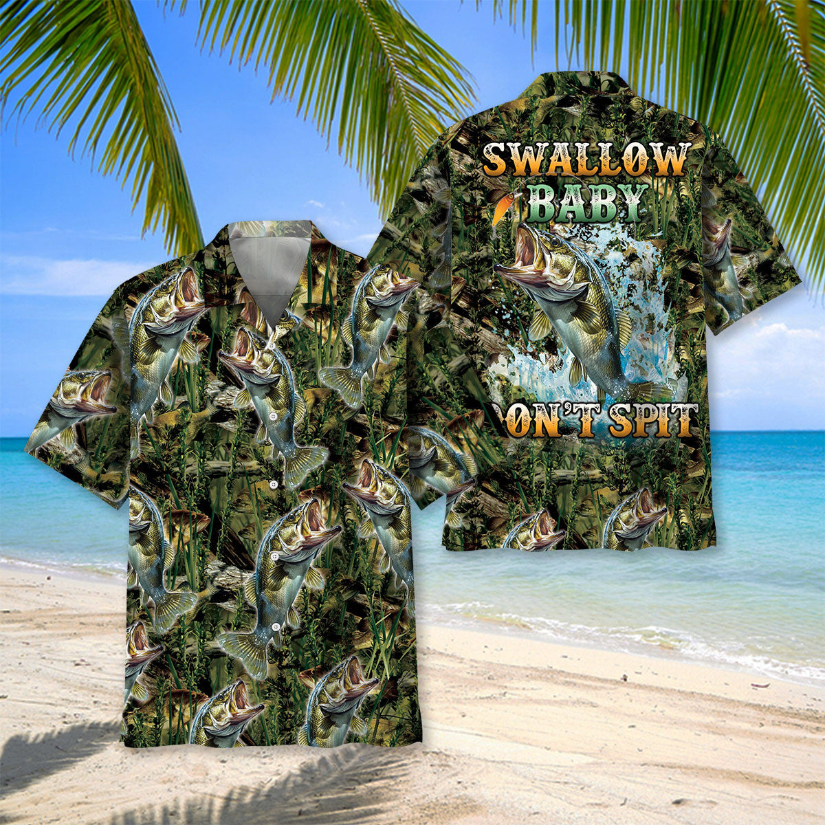 Swallow Baby Spit Fun Hawaiian Shirt Pattern View For Relaxed Warm Weather Outfits