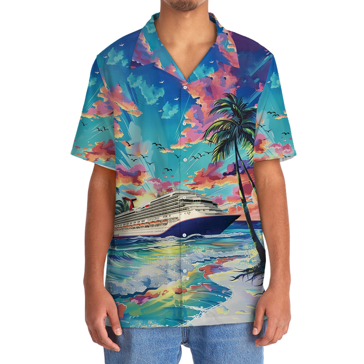 Tropical Cruise Cloudy Sky Hawaiian Shirt For Poolside Relaxation And Sunny Getaways
