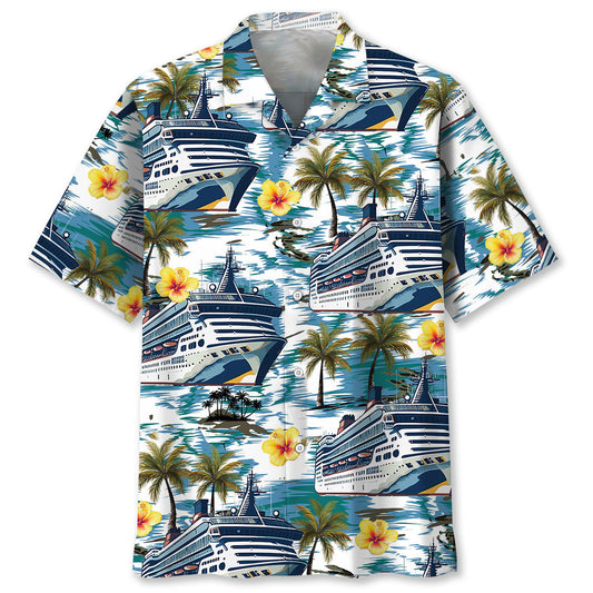 Tropical Floral Cruise Hibiscus Hawaiian Shirt Artwork Detail For Tropical Trips And Casual Outings