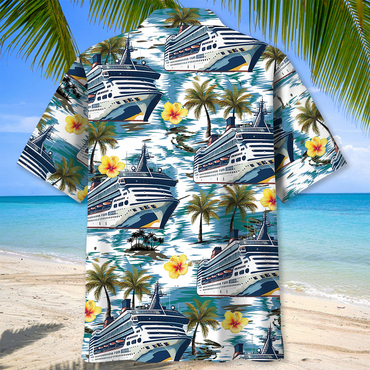 Tropical Cruise Hibiscus Pocket Hawaiian Shirt Artwork Detail For Resort Trips And Outdoor Activities