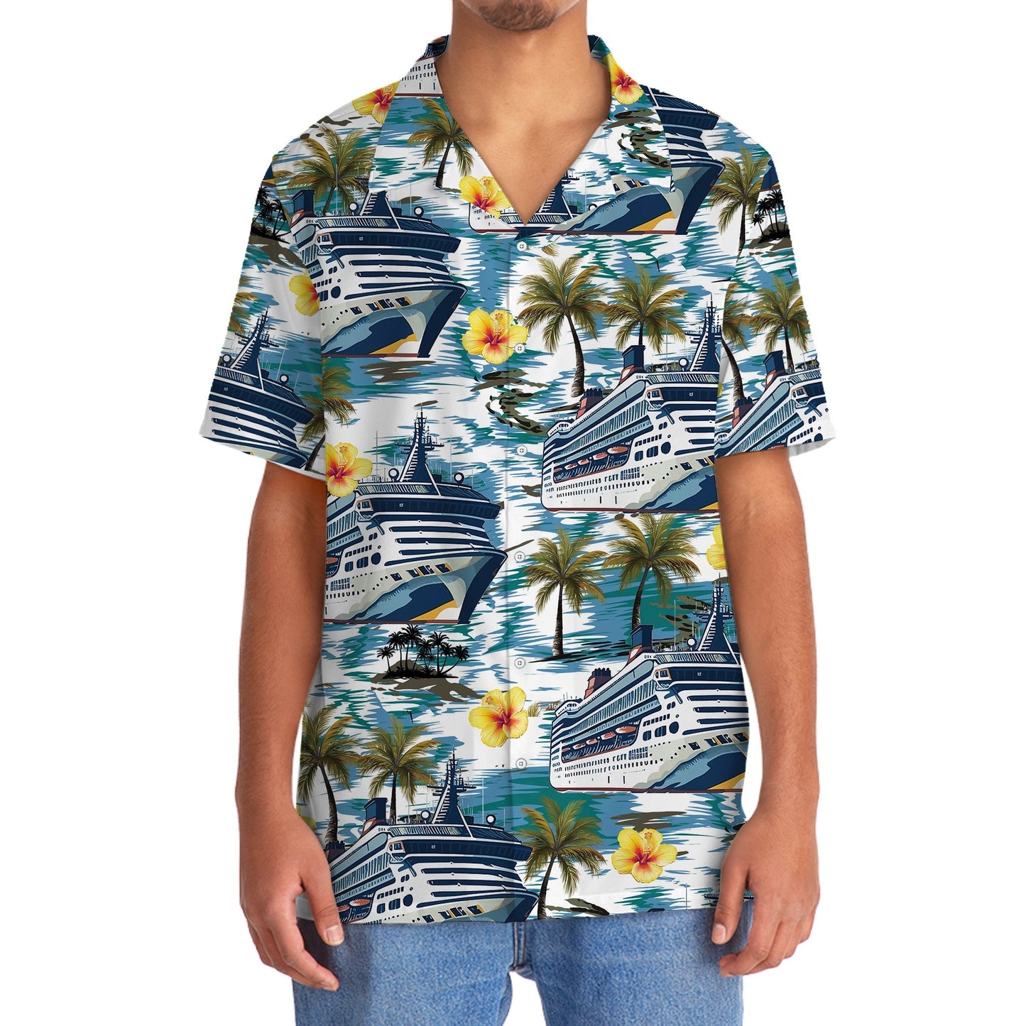 Tropical Floral Cruise Hibiscus Hawaiian Shirt For Vacation Days And Relaxed Coastal Outings