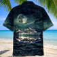 Tropical Cruise Moonlight Hawaiian Shirt Artwork Detail For Tropical Trips And Casual Outings
