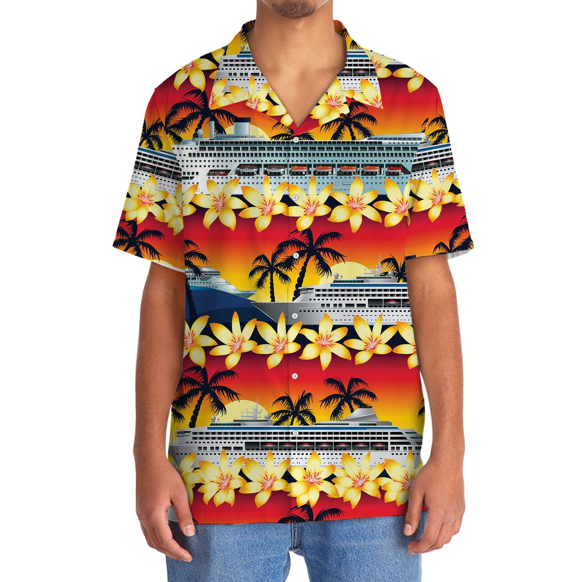 Tropical Cruise Sunset Hawaiian Shirt For Summer Events And Casual Outdoor Wear