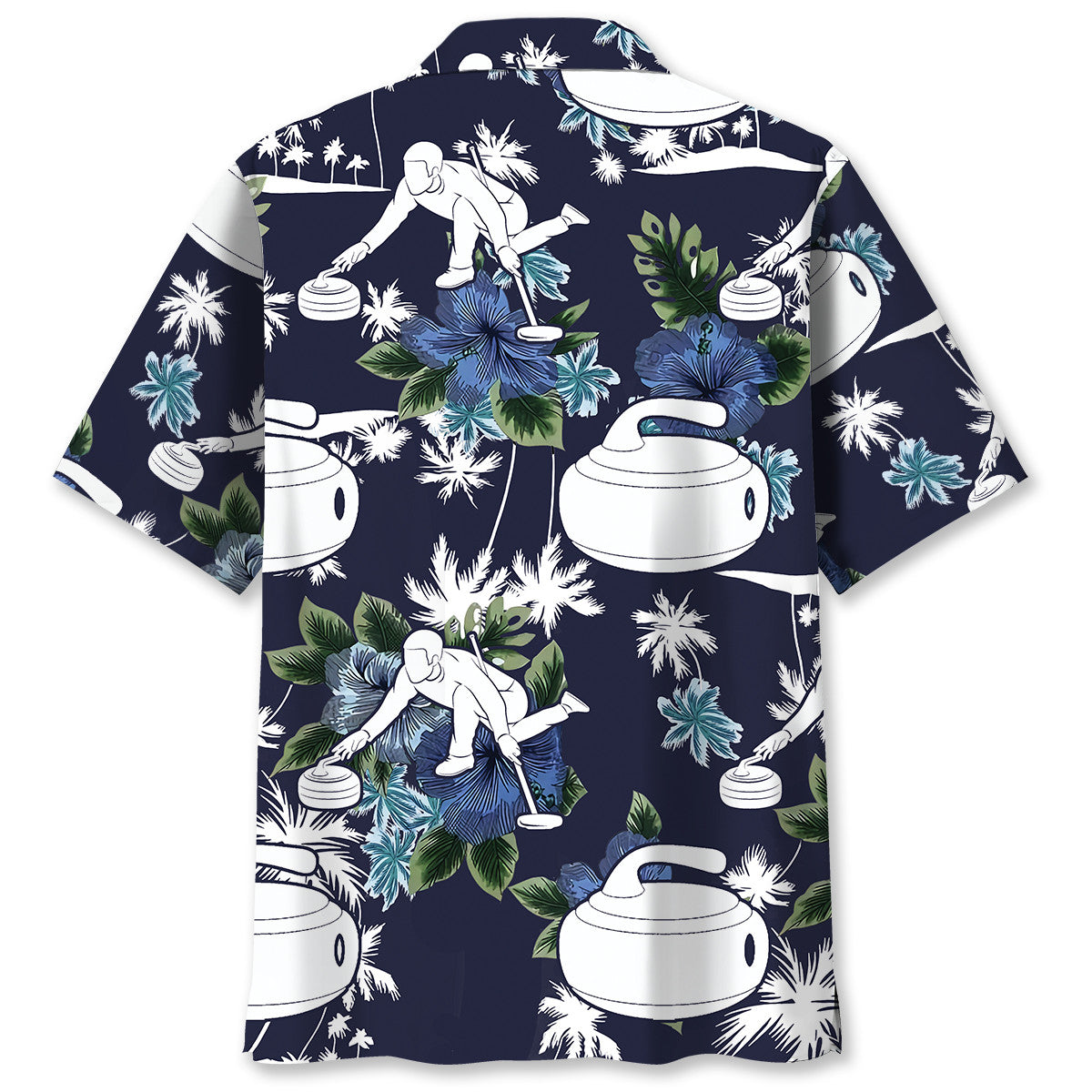 Blue Curling Nature Adventure Hawaiian Shirt Design View For Casual Summer Styling