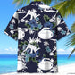 Blue Curling Nature Adventure Hawaiian Shirt For Beach Parties And Weekend Getaways