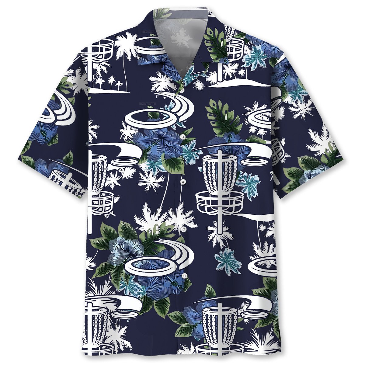 Blue Disc Golf Nature Adventure Hawaiian Shirt For Summer Events And Casual Outdoor Wear