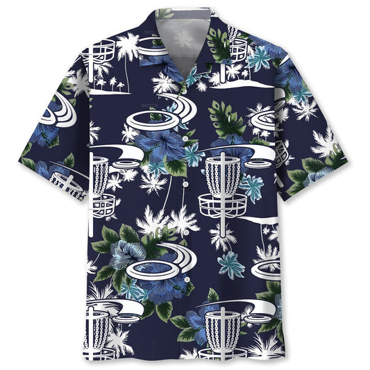 Blue Disc Golf Nature Adventure Hawaiian Shirt For Summer Events And Casual Outdoor Wear