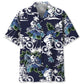 Blue Bicycle Mountain Nature Adventure Hawaiian Shirt Design Detail For Beach Days And Holiday Travel