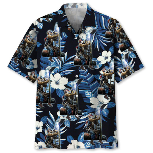 Rustic Welder Proud Hawaiian Shirt Pattern Detail For Vacation Travel And Daily Wear