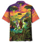 Alien Forest Creature Riding Nessie Adventure Hawaiian Shirt Artwork Detail For Tropical Trips And Casual Outings