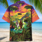 Alien Forest Creature Riding Nessie Adventure Hawaiian Shirt For Coastal Adventures And Warm Weather Wear