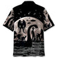 Alien Forest Creature Nessie Night Adventure Hawaiian Shirt Artwork Detail For Tropical Trips And Casual Outings
