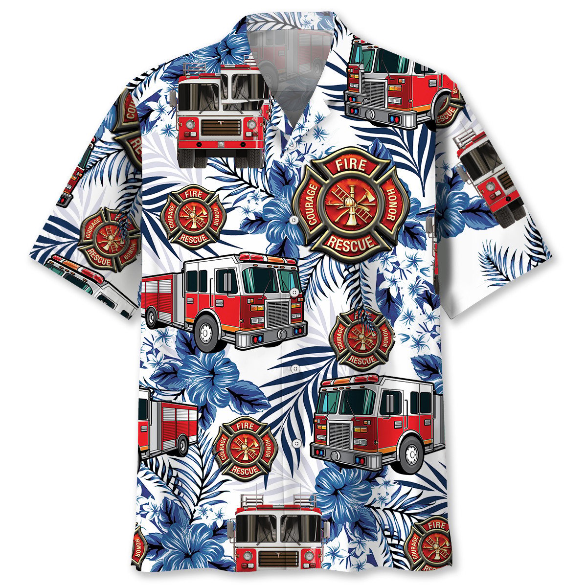 Firefighter Proud Tribute Hawaiian Shirt Design View For Casual Summer Styling