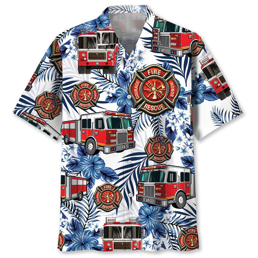 Firefighter Proud Tribute Hawaiian Shirt Design View For Casual Summer Styling
