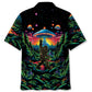 Bold Alien Forest Creature Middle Finger Hawaiian Shirt Design Detail For Beach Days And Holiday Travel