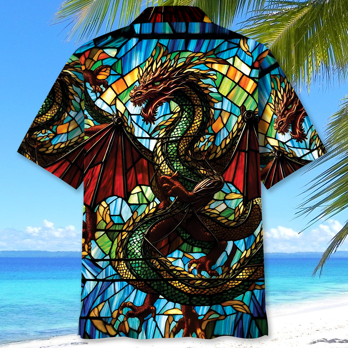 Dragon Temple Suncatcher Mystic Hawaiian Shirt For Resort Getaways And Comfortable Summer Activities
