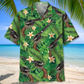 Green Tropical Vintage Western Retro Hawaiian Shirt Design View For Casual Summer Styling
