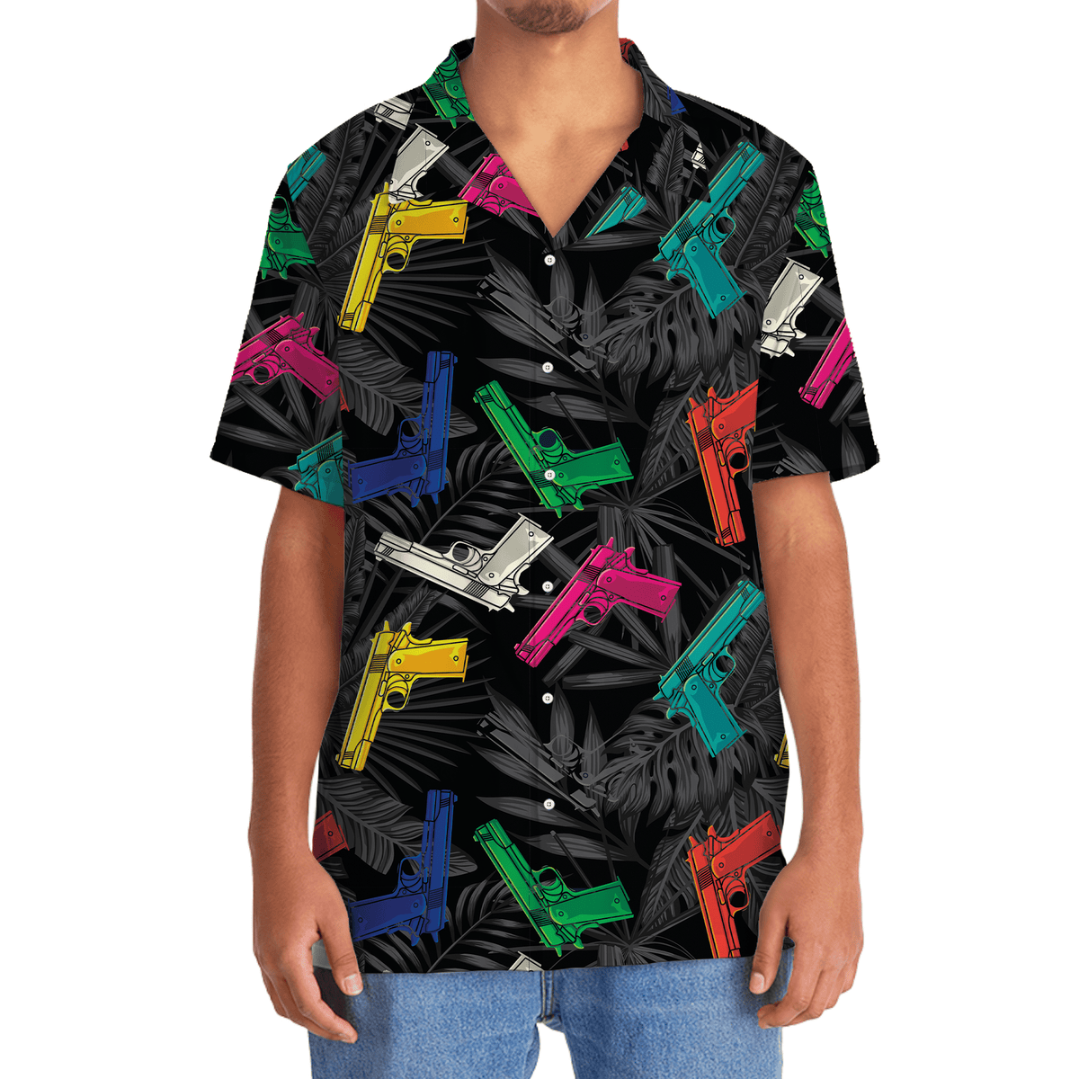 Colorful Western Bold Hawaiian Shirt Artwork View For Coastal Escapes And Resort Style