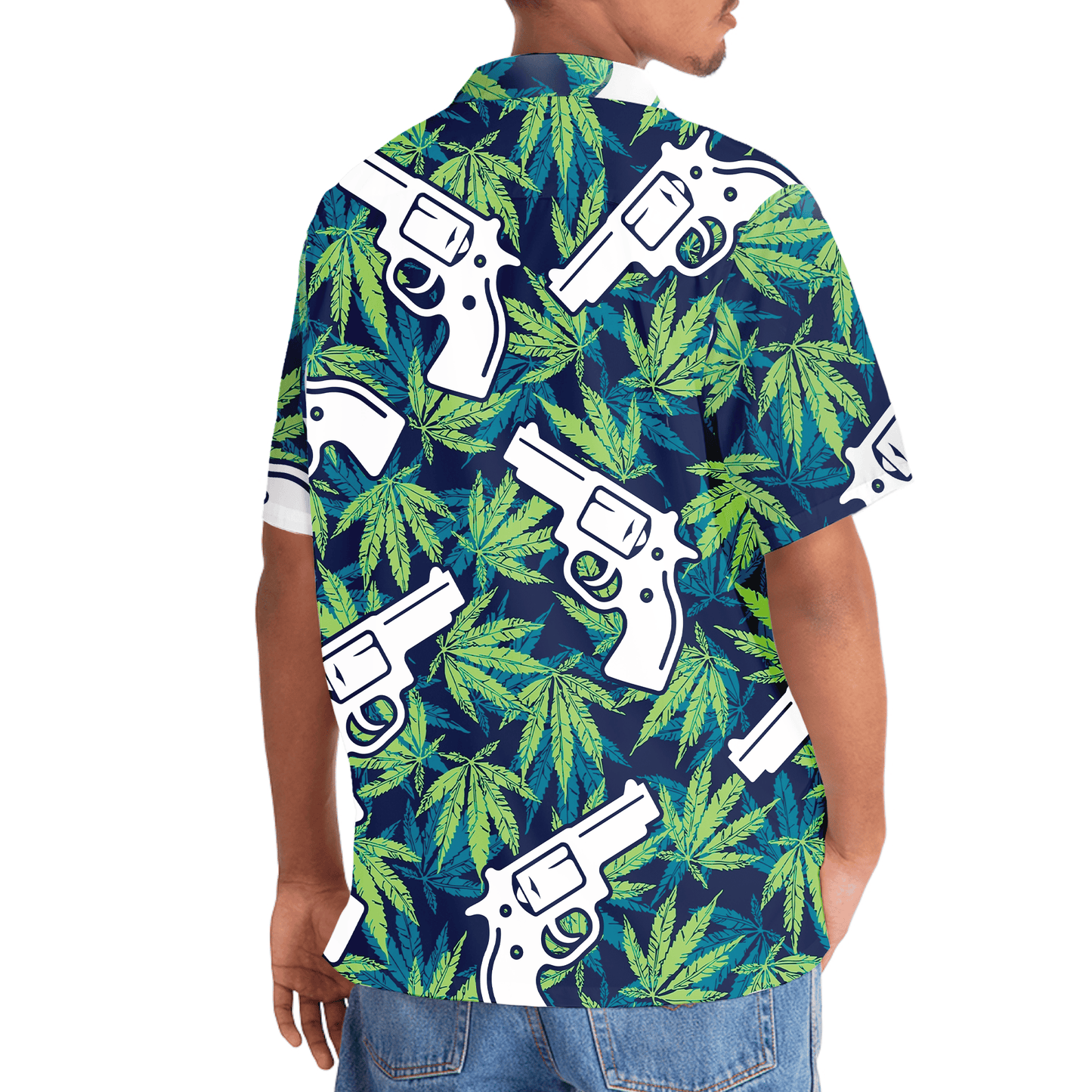 Western Bold Botanical Leaf Hawaiian Shirt For Vacation Days And Relaxed Coastal Outings