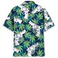 Western Bold Botanical Leaf Hawaiian Shirt For Coastal Adventures And Warm Weather Wear