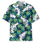 Western Bold Botanical Leaf Hawaiian Shirt Pattern View For Lightweight Everyday Style