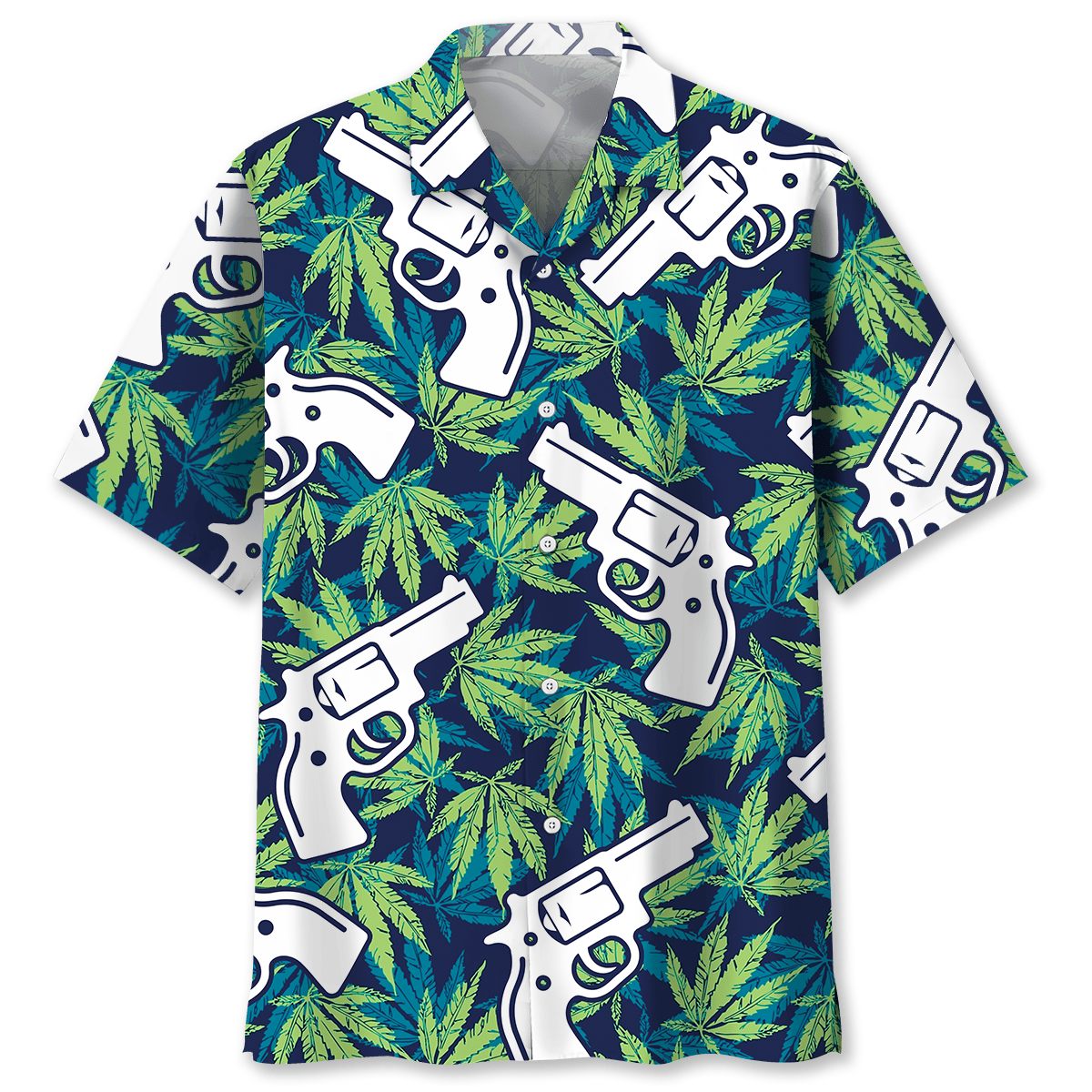 Western Bold Botanical Leaf Hawaiian Shirt Pattern View For Lightweight Everyday Style
