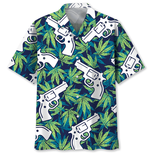 Western Bold Botanical Leaf Hawaiian Shirt Pattern View For Lightweight Everyday Style