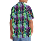 Neon Colorful Western Retro Hawaiian Shirt Pattern Detail For Vacation Travel And Daily Wear