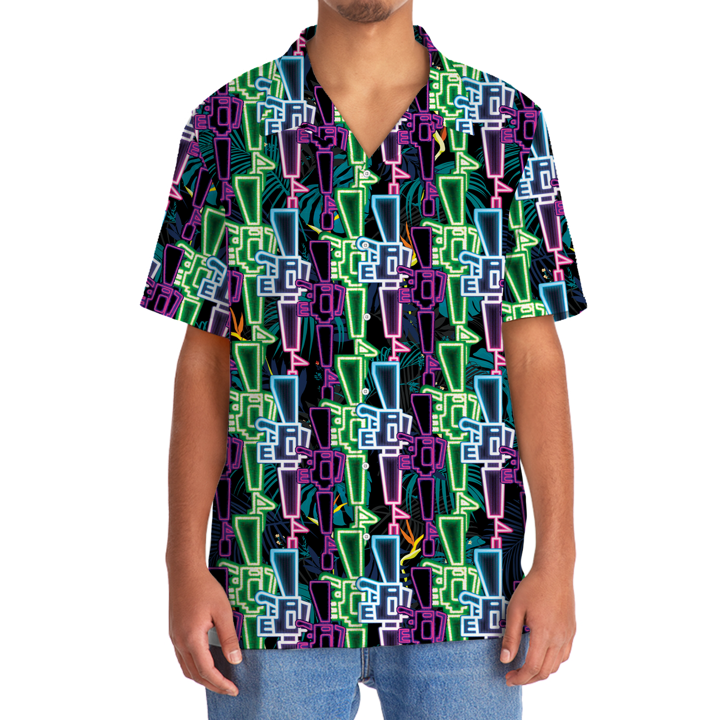 Neon Colorful Western Retro Hawaiian Shirt For Warm Weather Adventures And Everyday Comfort