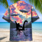 Forest Creature Riding Nessie Loch Ness Adventure Hawaiian Shirt Artwork View For Coastal Escapes And Resort Style
