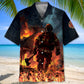 Firefighter Tribute Hawaiian Shirt For Coastal Adventures And Warm Weather Wear