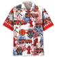 Firefighter Tribute Hawaiian Shirt Pattern Detail For Vacation Travel And Daily Wear