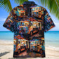 Vintage Retro Truck Street Food Hawaiian Shirt For Resort Getaways And Comfortable Summer Activities