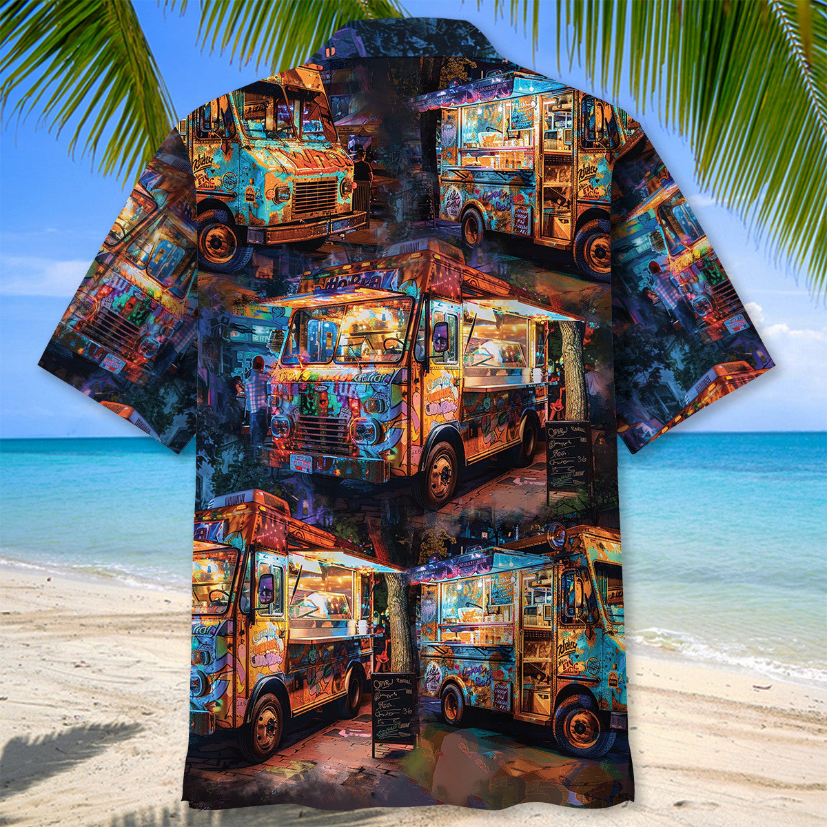 Vintage Retro Truck Street Food Hawaiian Shirt For Resort Getaways And Comfortable Summer Activities