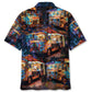 Vintage Retro Truck Street Food Hawaiian Shirt Design Detail For Sunny Adventures And Casual Wear