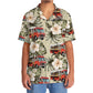Vintage Red Retro Truck Street Food Hawaiian Shirt Design Detail For Sunny Adventures And Casual Wear