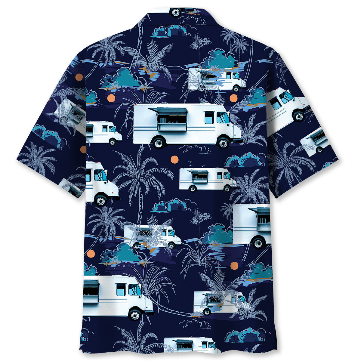 Tropical Truck Aloha Street Food Hawaiian Shirt Artwork Detail For Resort Trips And Outdoor Activities
