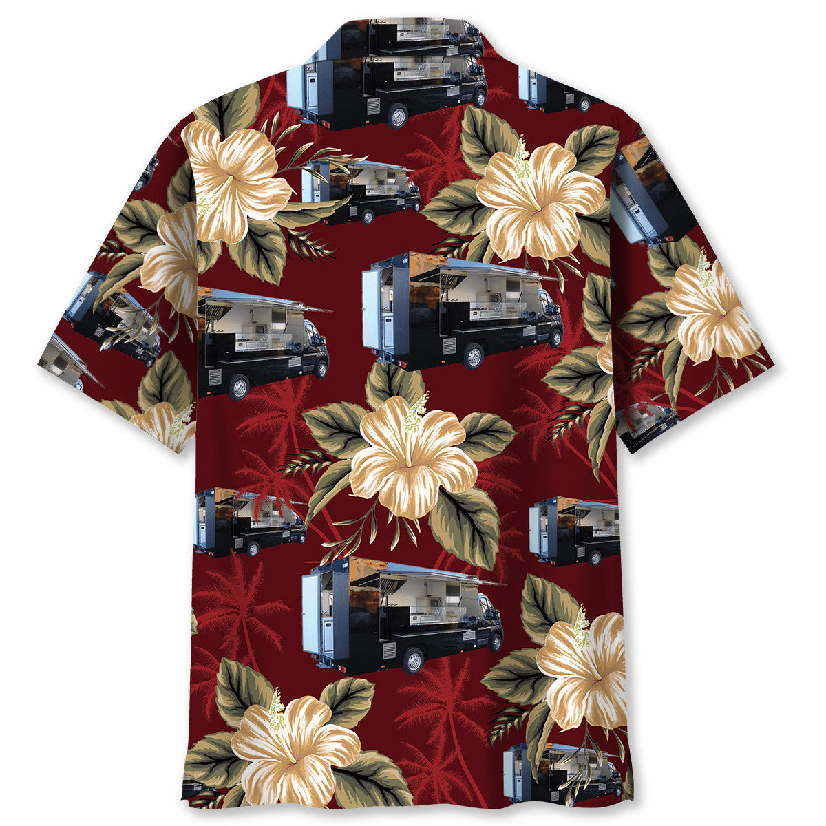 Floral Tropical Truck Street Food Hawaiian Shirt Artwork View For Coastal Escapes And Resort Style