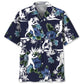Blue Boxing Nature Adventure Hawaiian Shirt Design Detail For Sunny Adventures And Casual Wear