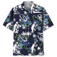 Blue Rugby Nature Adventure Hawaiian Shirt For Vacation Days And Relaxed Coastal Outings