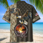 Rustic Welder American Pride Hawaiian Shirt For Vacation Days And Relaxed Coastal Outings