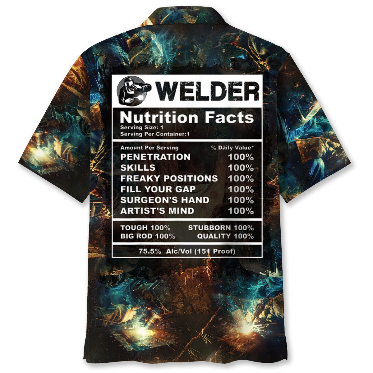 Funny Welder Nutrition Humor Hawaiian Shirt For Vacation Days And Relaxed Coastal Outings