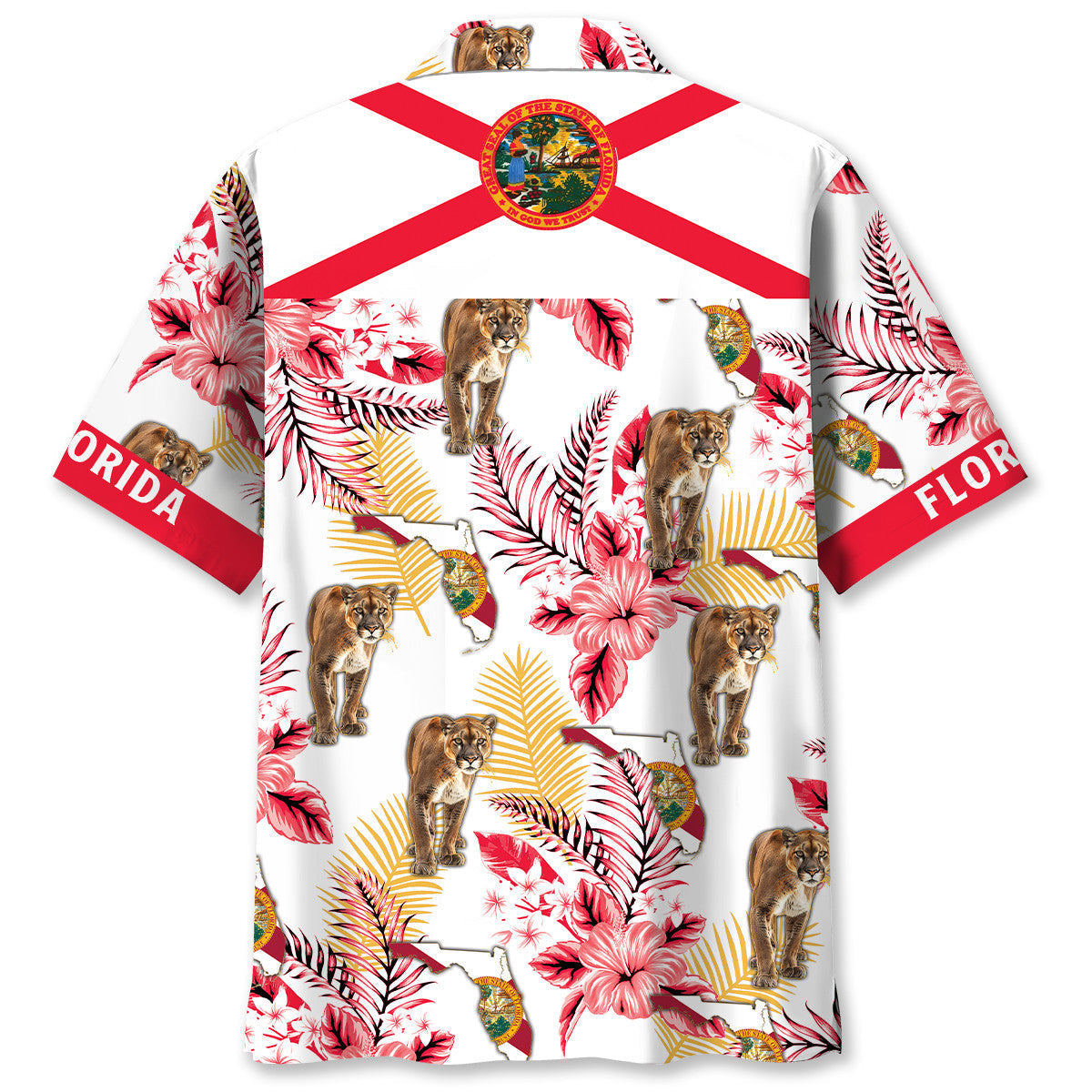Florida Proud Coastal Hawaiian Shirt Pattern View For Lightweight Everyday Style