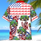 Green Tractor Proud Farm Hawaiian Shirt Artwork Detail For Resort Trips And Outdoor Activities