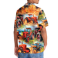 Vintage Rustic Tractor Hawaiian Shirt Pattern View For Lightweight Everyday Style