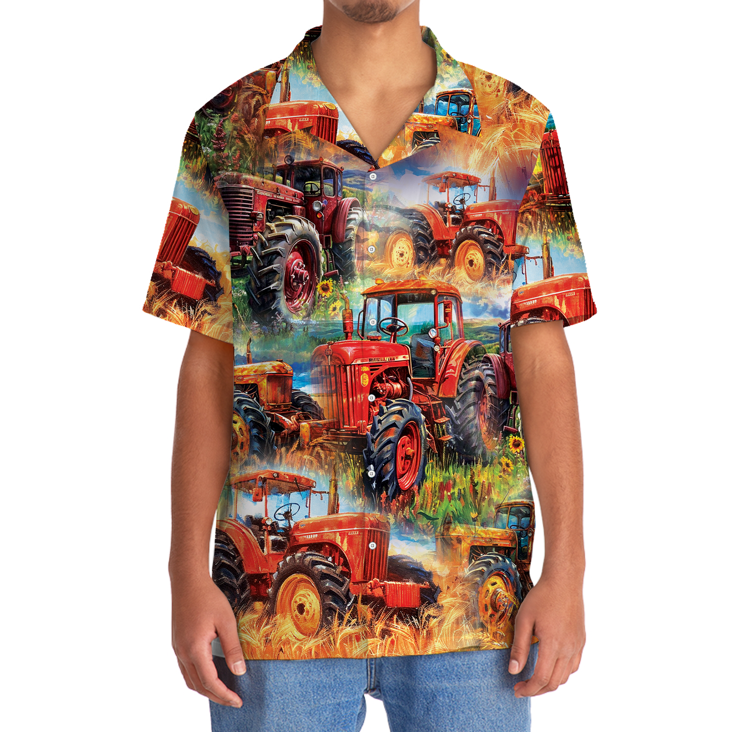 Vintage Rustic Tractor Hawaiian Shirt For Poolside Relaxation And Sunny Getaways
