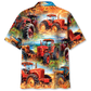 Vintage Rustic Tractor Hawaiian Shirt For Summer Events And Casual Outdoor Wear