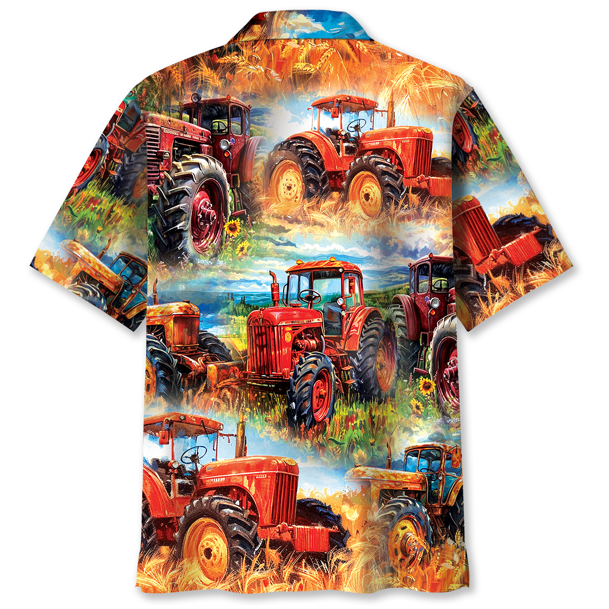 Vintage Rustic Tractor Hawaiian Shirt For Summer Events And Casual Outdoor Wear